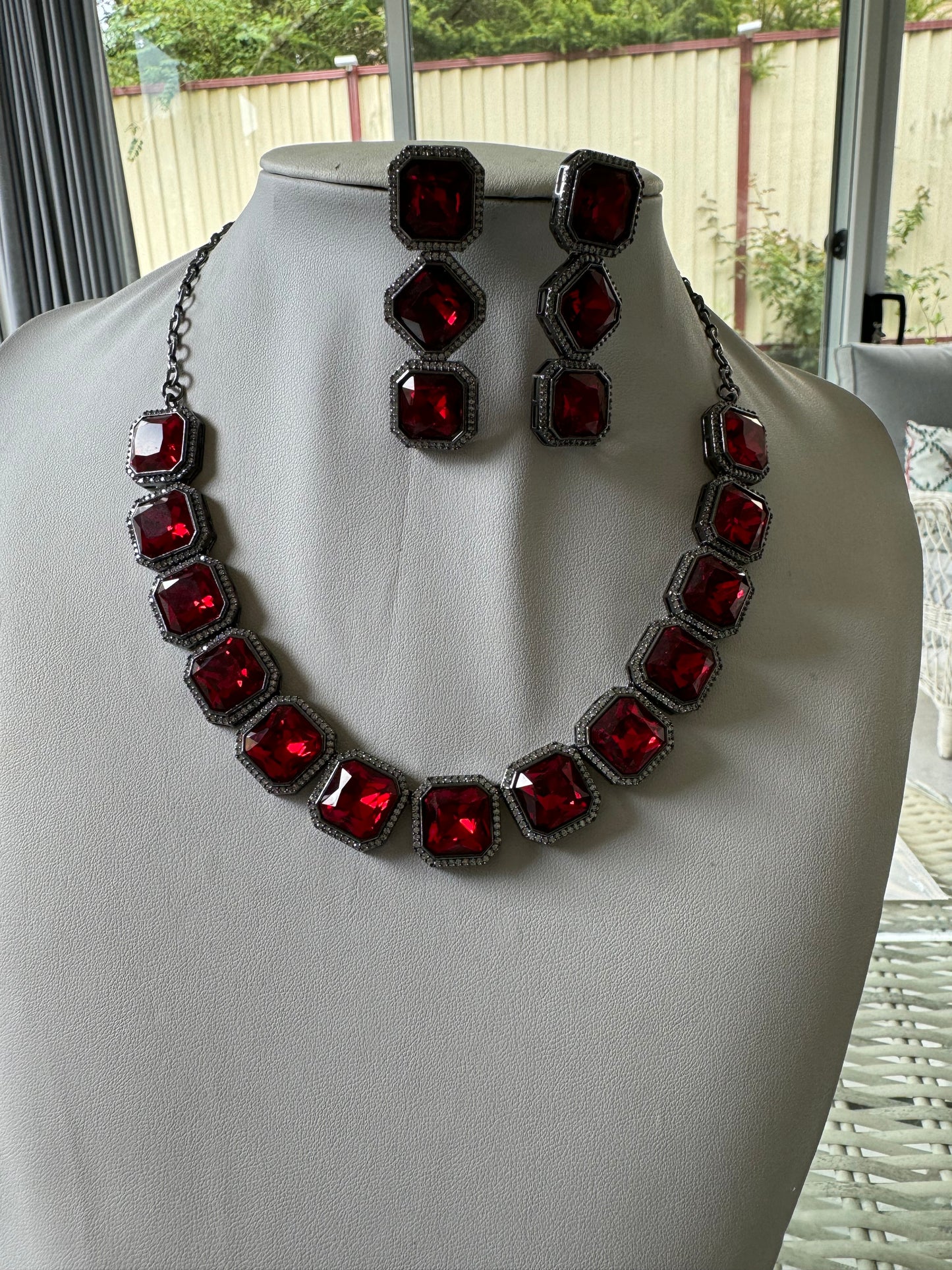 Necklace with Earrings Inspired by Swarovski design