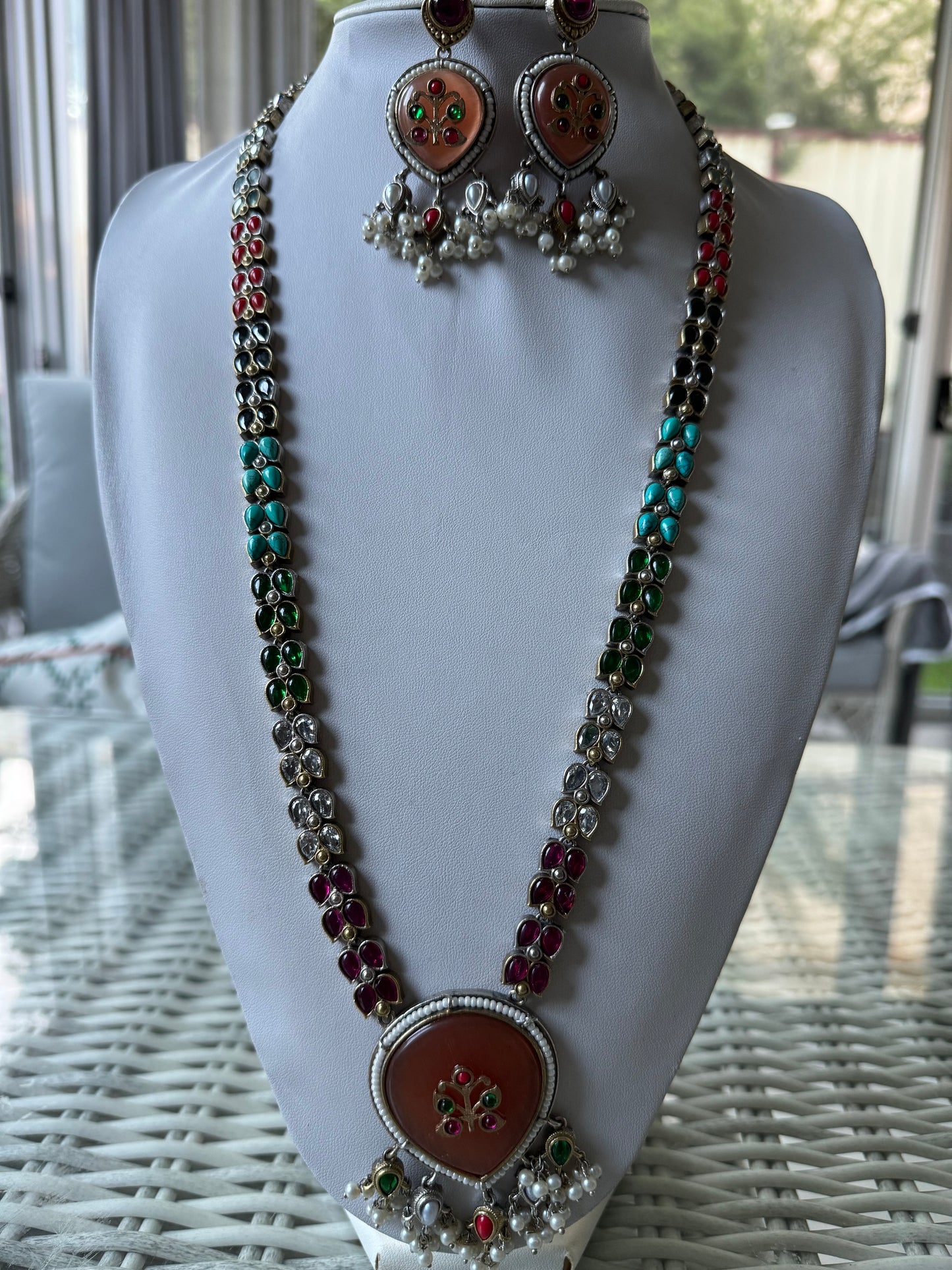 German Silver Mala with Earrings