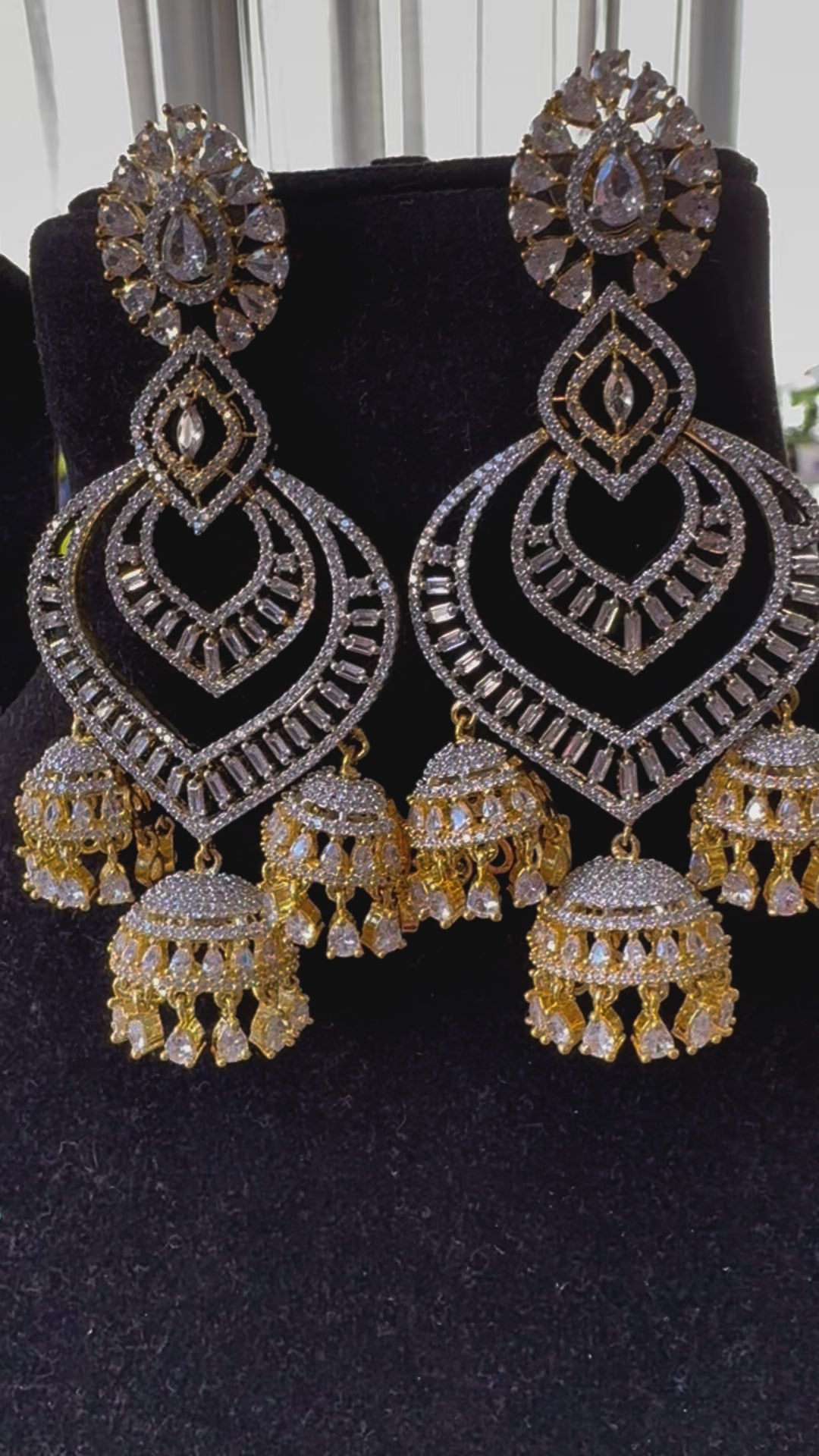 American Diamond big earrings