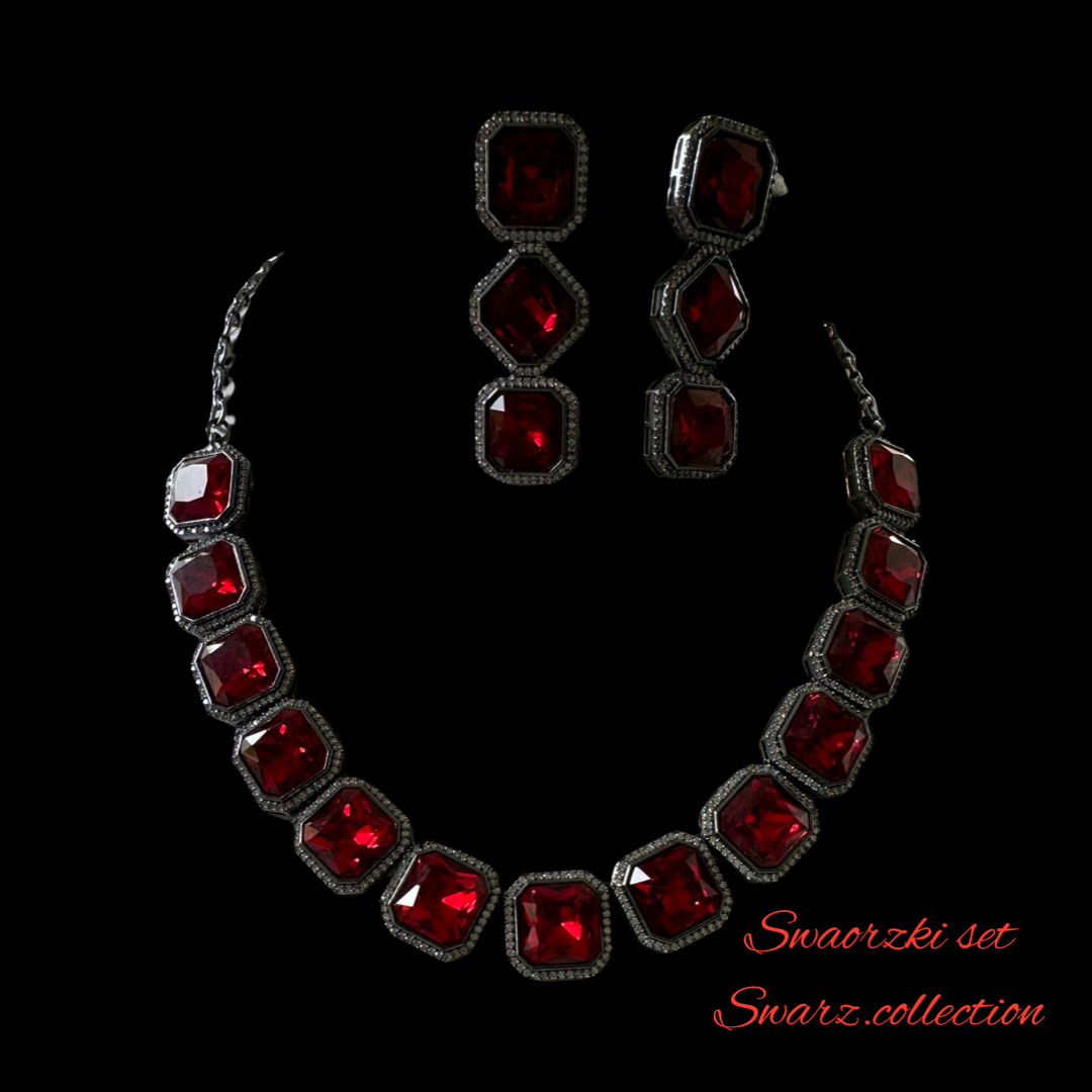 Necklace with Earrings Inspired by Swarovski design