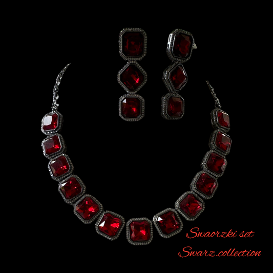 Necklace with Earrings Inspired by Swarovski design