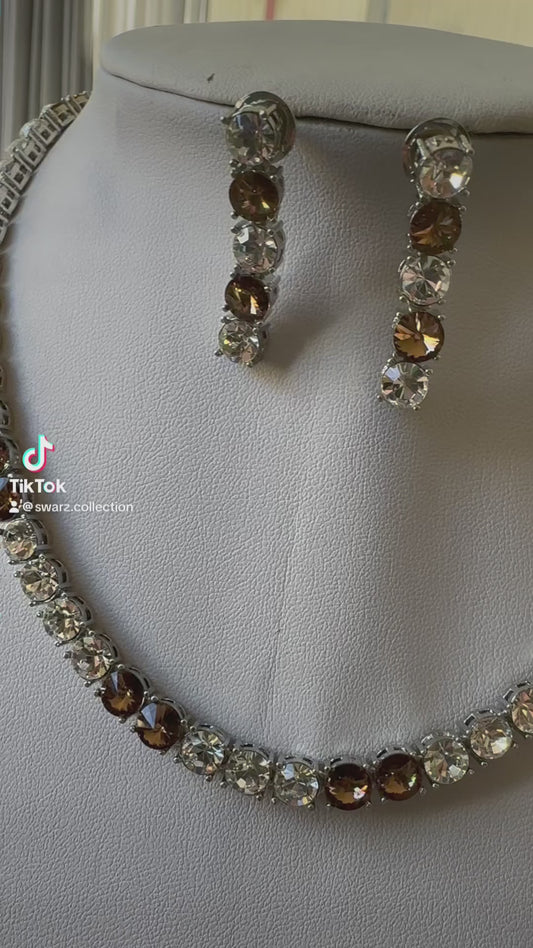 Swarovski Inspired necklace and earrings